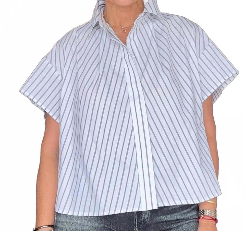 NEW ELAN stripes button down shirt in white